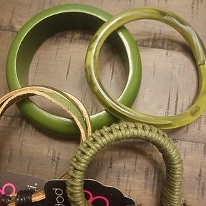 Set of army green bracelets